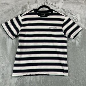 Welcome Cooper T-Shirt Men's M Black White Mint Green Purple Stripe Logo